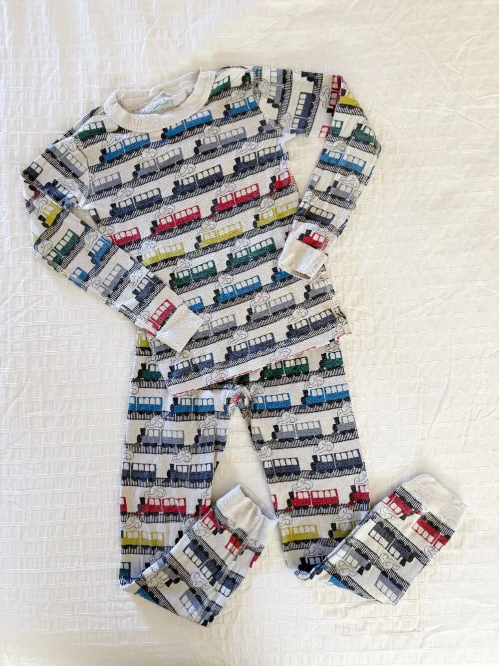 Hanna Andersson Train Pajama Set • 6/7 Years